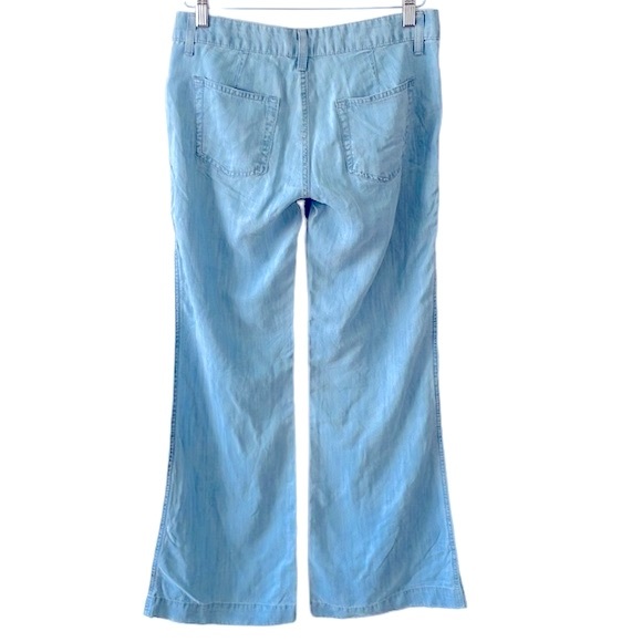 Anthropologie Cloth & Stone Chambray Wide Leg Pants - Picture 3 of 8